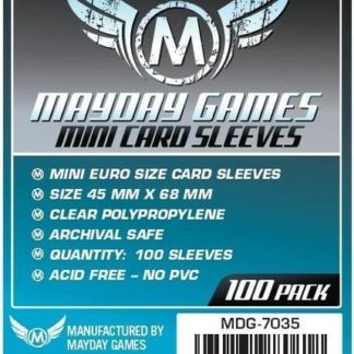 MAYDAY GAMES Mini European Board Game Card Sleeves Clear Size 45 x 68mm 100ct 